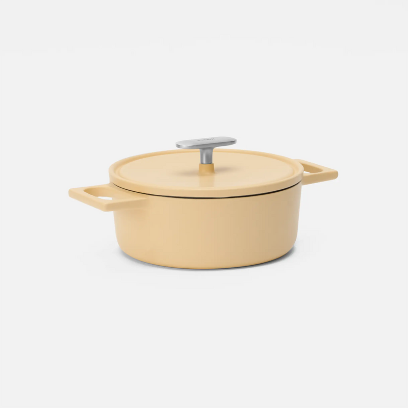 Kastrol Mattia 3.0 Standard, ø 20 cm (2 l) - Smaltovaný litinový kastrol s poklicí, matný vanilkově žlutý