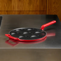 Pánev na lívance Mattia 3.0, ø 26 cm - Smaltovaná litinová pánev, matná červená