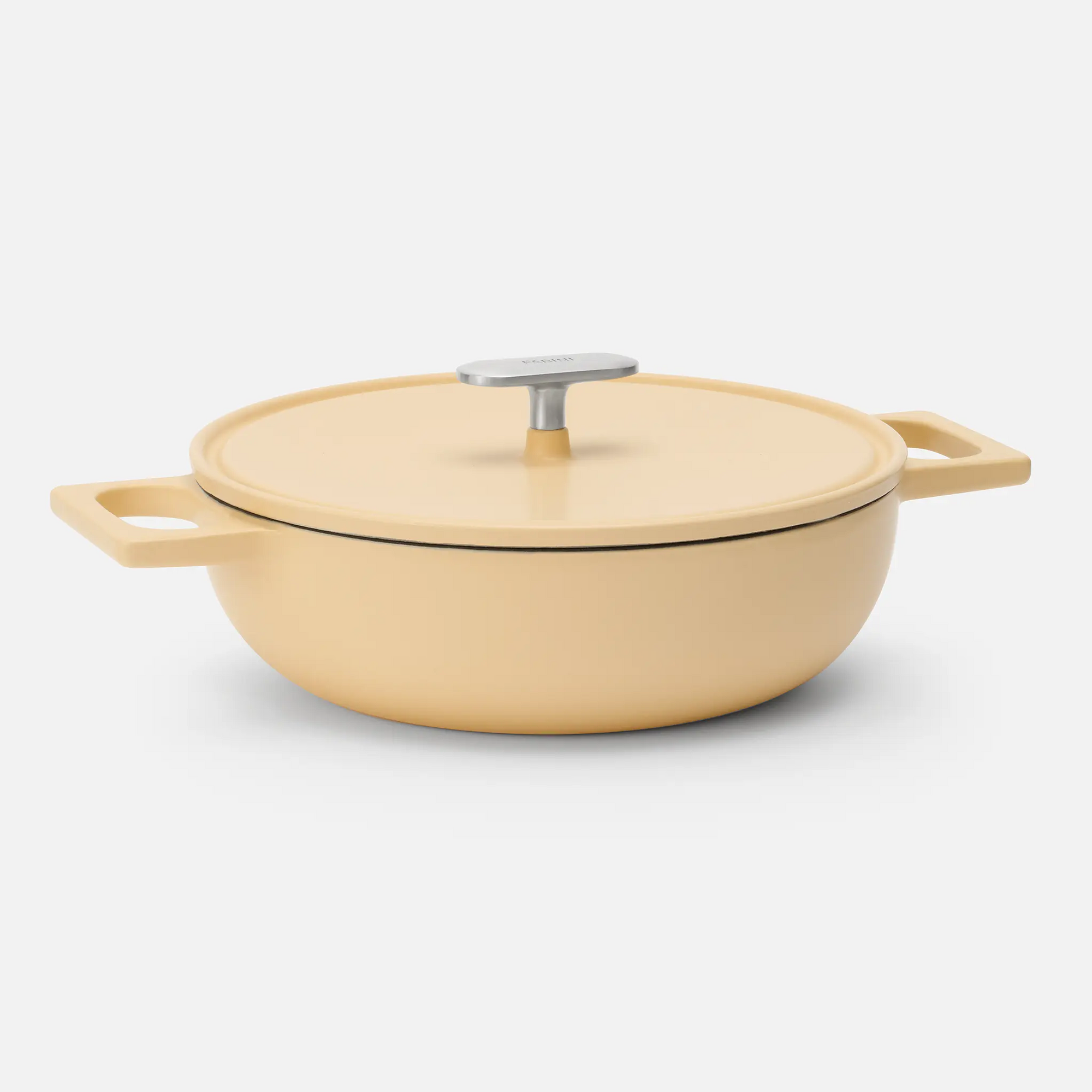 Tegame pánev Mattia 3.0, ø 26 cm - Smaltovaná litinová pánev s poklicí, matná vanilkově žlutá