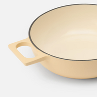 Tegame pánev Mattia 3.0, ø 26 cm - Smaltovaná litinová pánev s poklicí, matná vanilkově žlutá