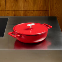 Tegame pánev Mattia 3.0, ø 26 cm - Smaltovaná litinová pánev s poklicí, matná červená