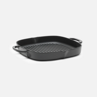 Smaltovaná litinová pánev na grilování Ø 28 cm, černá