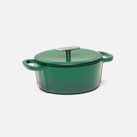Smaltovaný litinový kastrol s poklicí Ø 20 cm (2 l), zelený