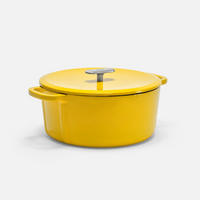 Smaltovaný litinový kastrol s poklicí Ø 26 cm (6 l), žlutý
