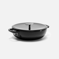 Smaltovaná litinová tegame pánev s poklicí Ø 26 cm (3,5 l), černá
