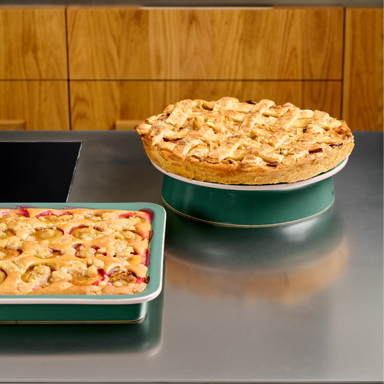 Podnos na koláč FABINI & Surová dcérka, ø 28 cm - Kameninový podnos, zelený