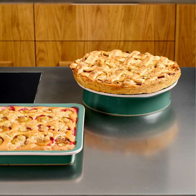 Podnos na koláč FABINI & Surová dcérka, ø 28 cm - Kameninový podnos, zelený