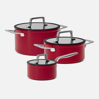Sada hrnců Meda 4.0, 6 dílů - Nepřilnavé hrnce s keramickým povrchem, vínové