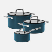 Sada hrnců Meda 4.0, 6 dílů - Nepřilnavé nádobí s keramickým povrchem, modrá