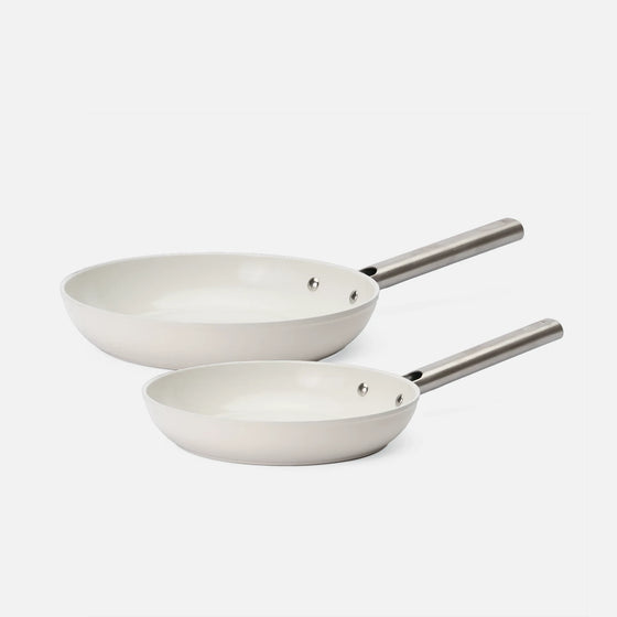 Sada pánví Meda 5.0 Standard, ø 24 cm + ø 28 cm, 2 díly - Nepřilnavé pánve s keramickým povrchem, krémové