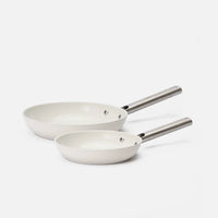 Sada pánví Meda 5.0 Standard, ø 20 cm + ø 26 cm, 2 díly - Nepřilnavé pánve s keramickým povrchem, krémové