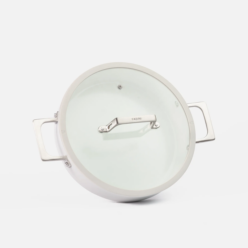 Servírovací tegame pánev Meda 5.0 Pro, ø 28 cm - Nepřilnavá pánev s keramickým povrchem s poklicí, světle šedá