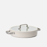 Servírovací tegame pánev Meda 5.0 Standard, ø 28 cm - Nepřilnavá pánev s keramickým povrchem s poklicí, krémová