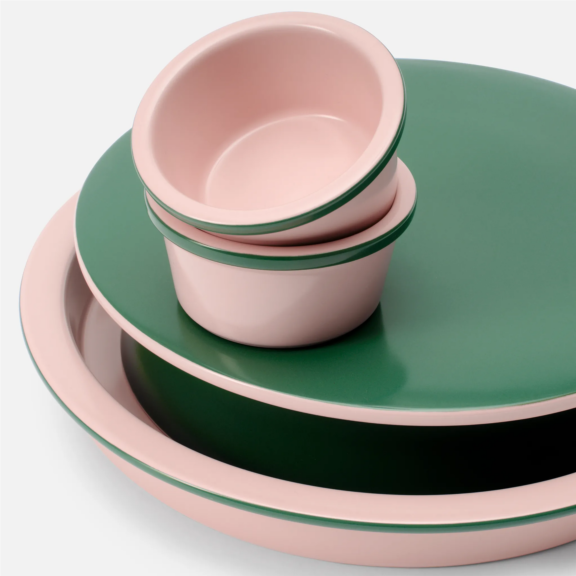 Sada forem na dezert FABINI & Surová dcérka, ø 10 cm, 2 díly - Kameninová sada forem, růžová