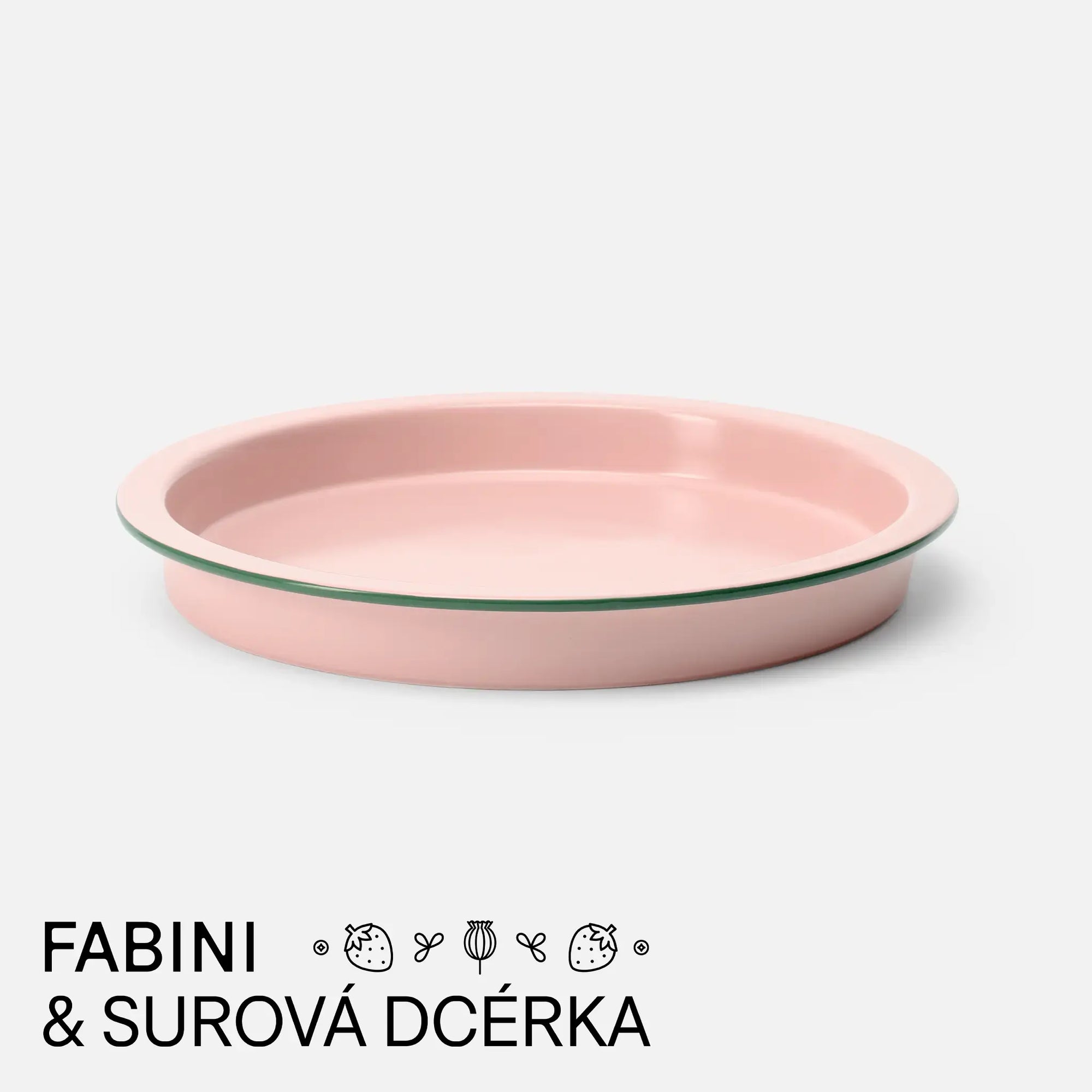 Kulatá koláčová forma FABINI & Surová dcérka, ø 28 cm - Kameninová forma, růžová