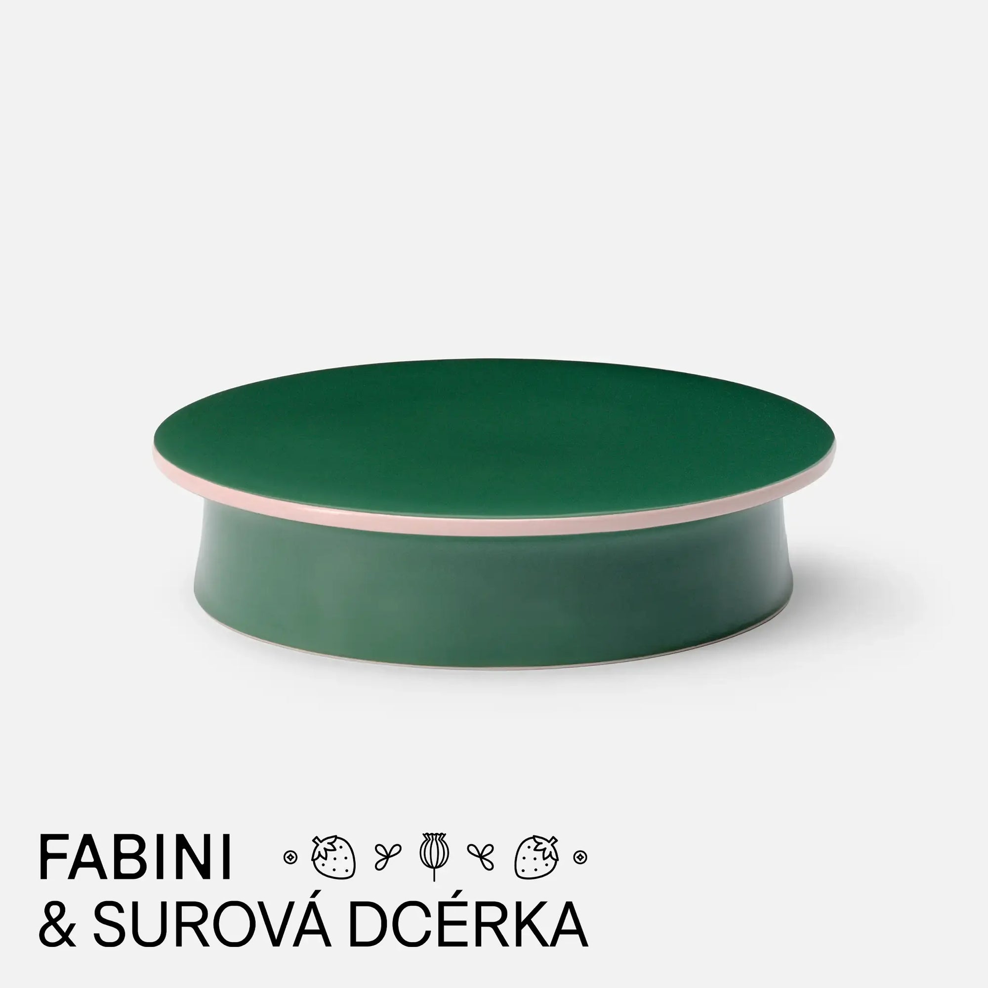 Podnos na koláč FABINI & Surová dcérka, ø 28 cm - Kameninový podnos, zelený