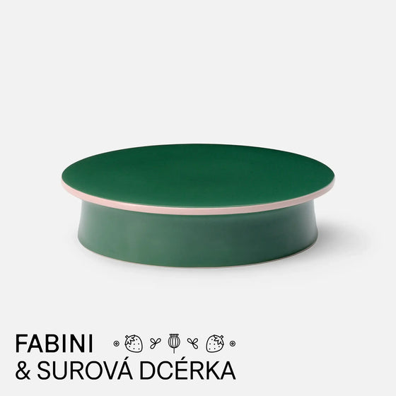Podnos na koláč FABINI & Surová dcérka, ø 28 cm - Kameninový podnos, zelený