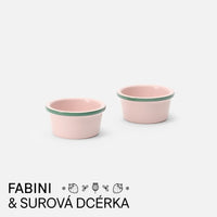 Sada forem na dezert FABINI & Surová dcérka, ø 10 cm, 2 díly - Kameninová sada forem, růžová