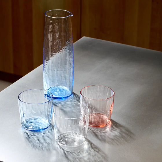 Sada karafy a 2 skleniček z foukaného skla FABINI & Tomáš Kučera, čirá