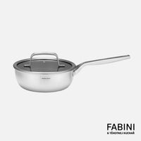 Kónický rendlík FABINI & Těhotnej kuchař, ø 20 cm (1,5 l) - Nerezový beznýtový rendlík s hybridním povrchem z vícevrstvé nerezové oceli s poklicí / rozbaleno