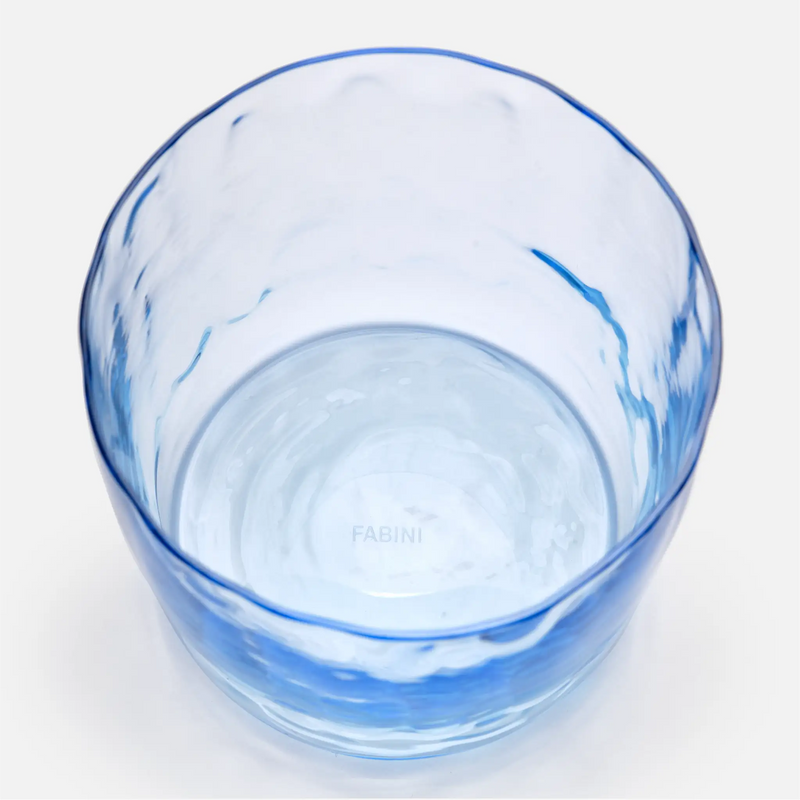 Sada karafy a 2 skleniček z foukaného skla FABINI & Tomáš Kučera, modrá