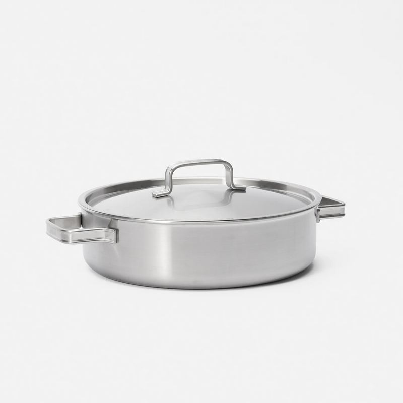 Servírovací tegame pánev Lucca 4.0 Standard, ø 28 cm (4l) - Nerezová beznýtová pánev z vícevrstvé nerezové oceli s poklicí