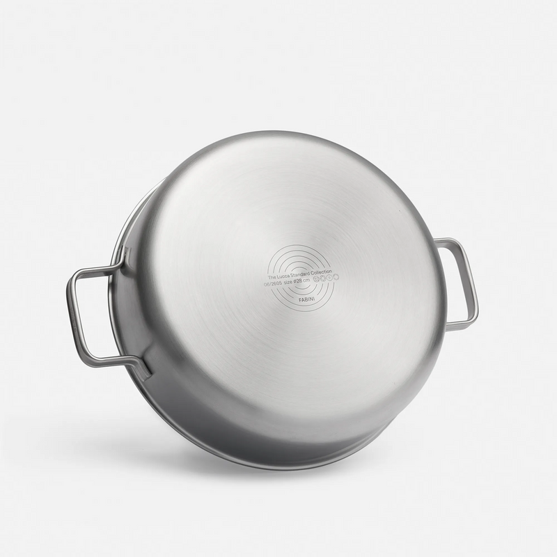Servírovací tegame pánev Lucca 4.0 Standard, ø 28 cm (4l) - Nerezová beznýtová pánev z vícevrstvé nerezové oceli s poklicí