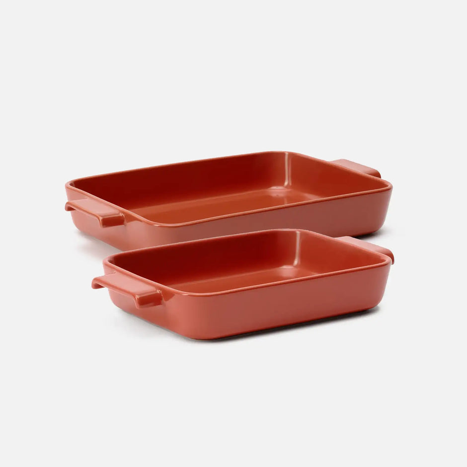 Sada mís Terra, 2 díly - Kameninové zapékací mísy, červená