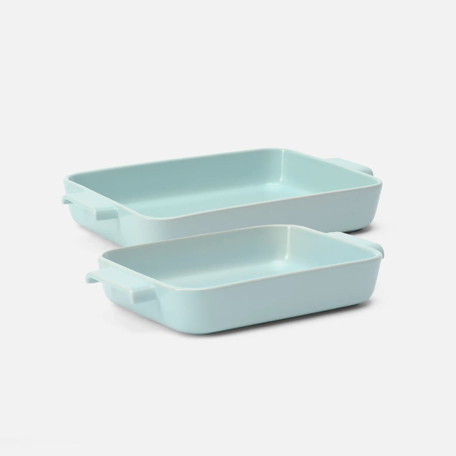Sada mís Terra, 2 díly - Kameninové zapékací mísy, světle modrá