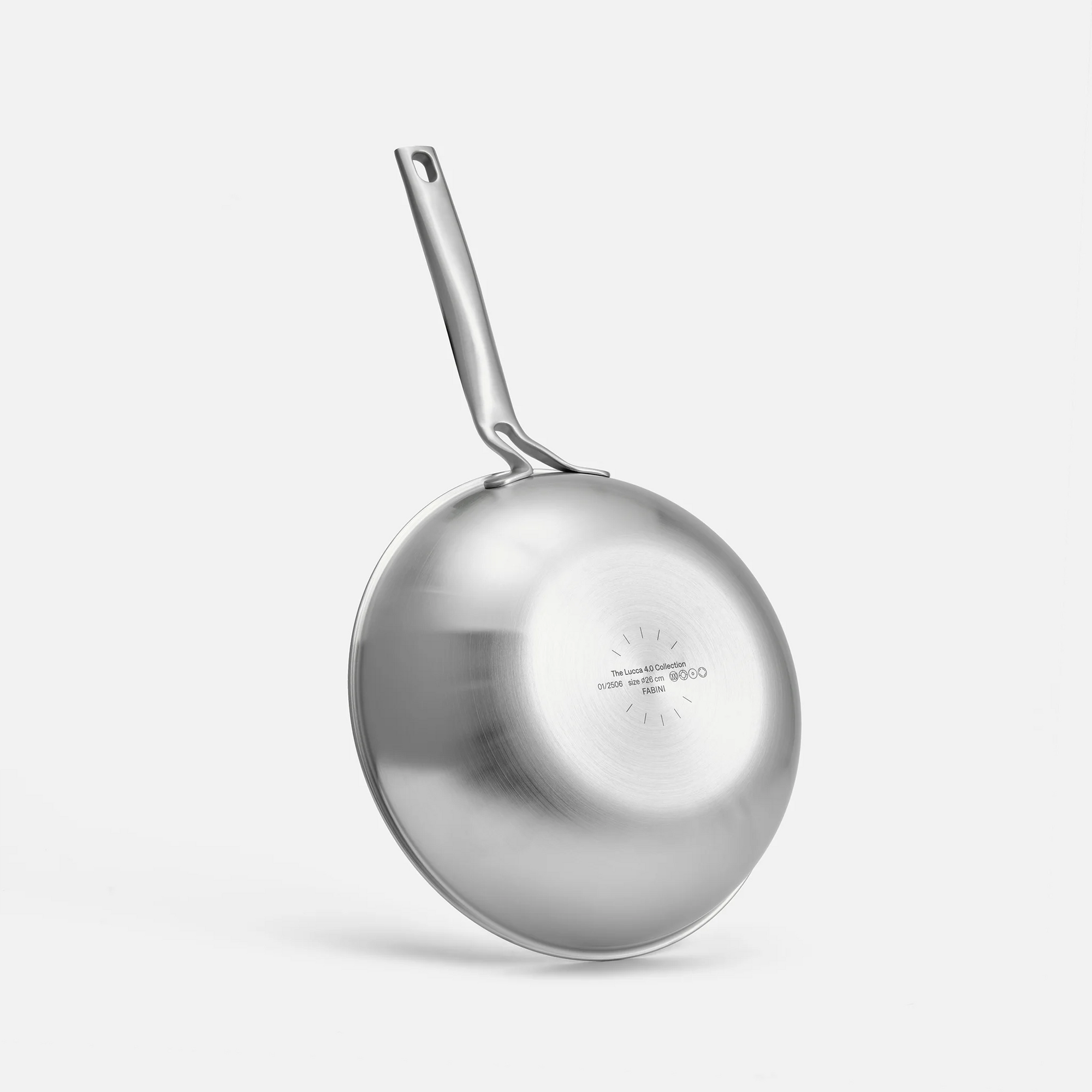 Wok pánev Lucca 4.0 Pro, ø 26 cm - Nerezová beznýtová pánev z vícevrstvé nerezové oceli s poklicí