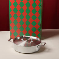 Servírovací tegame pánev Lucca 4.0 Pro, ø 28 cm (4 l), dárkové balení - Nerezová beznýtová pánev z vícevrstvé nerezové oceli s poklicí