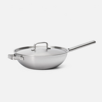 Wok pánev Lucca 4.0 Standard, ø 30 cm - Nerezová beznýtová pánev z vícevrstvé nerezové oceli s poklicí
