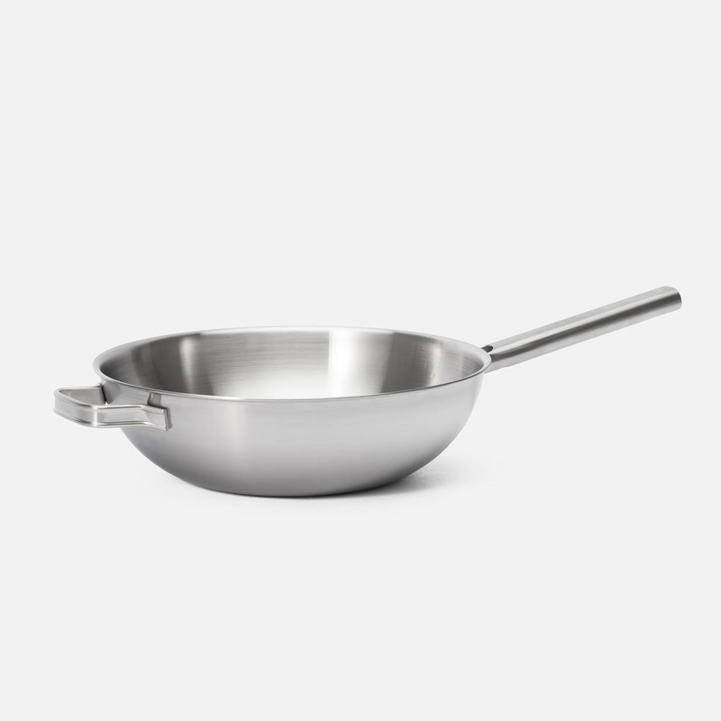 Wok pánev Lucca 4.0 Standard, ø 30 cm - Nerezová beznýtová pánev z vícevrstvé nerezové oceli s poklicí