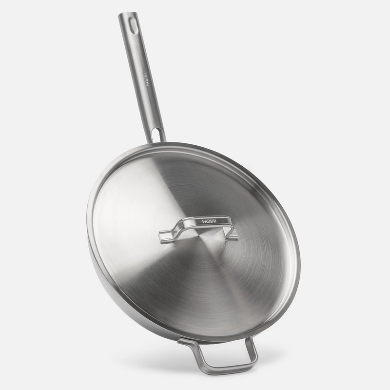 Wok pánev Lucca 4.0 Standard, ø 30 cm - Nerezová beznýtová pánev z vícevrstvé nerezové oceli s poklicí
