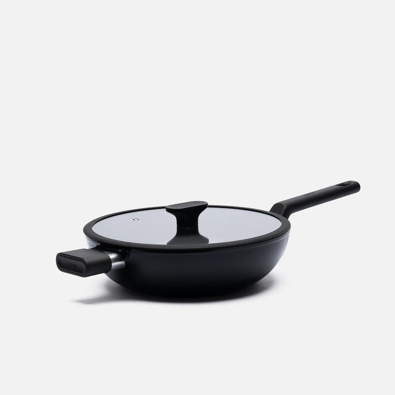 Wok pánev Meda 5.0 Economy, ø 28 cm - Nepřilnavá pánev s keramickým povrchem s poklicí, černá