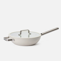 Wok pánev Meda 5.0 Standard, ø 28 cm - Nepřilnavá pánev s keramickým povrchem s poklicí, krémová