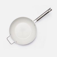 Wok pánev Meda 5.0 Standard, ø 28 cm - Nepřilnavá pánev s keramickým povrchem s poklicí, krémová