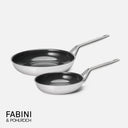 Sada pánví FABINI & Pohlreich 2.0, ø 20 cm + ø 26 cm, 2 díly - Nepřilnavé nerezové beznýtové pánve s keramickým povrchem z vícevrstvé nerezové oceli