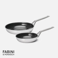 Sada pánví FABINI & Pohlreich 2.0, ø 20 cm + ø 26 cm, 2 díly - Nepřilnavé nerezové beznýtové pánve s keramickým povrchem z vícevrstvé nerezové oceli