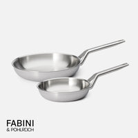 Sada pánví FABINI & Pohlreich 2.0, ø 20 cm + ø 26 cm, 2 díly - Nerezové beznýtové pánve z vícevrstvé nerezové oceli
