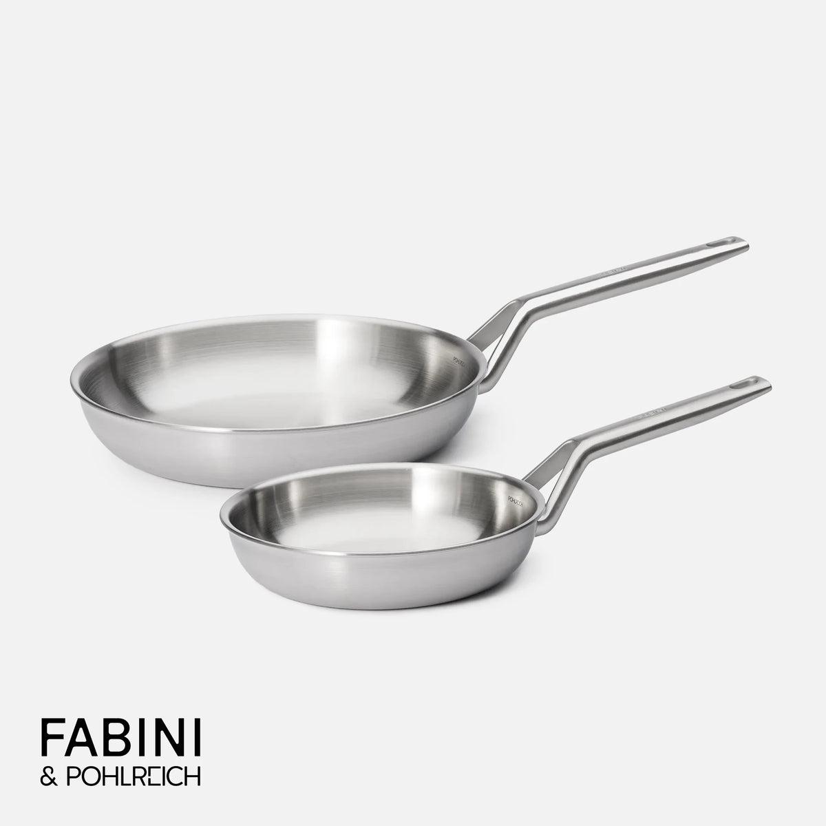 Sada pánví FABINI & Pohlreich 2.0, ø 20 cm + ø 26 cm, 2 díly - Nerezové beznýtové pánve z vícevrstvé nerezové oceli