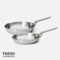 Sada pánví FABINI & Pohlreich 2.0, ø 26 cm + ø 30 cm, 2 díly - Nerezové beznýtové pánve z vícevrstvé nerezové oceli