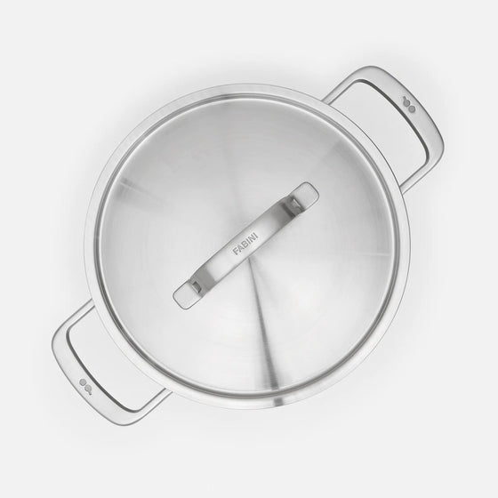 Hrnec FABINI & Pohlreich, ø 24 cm (8 l) - Nerezový beznýtový hrnec z pětivrstvé nerezové oceli s poklicí