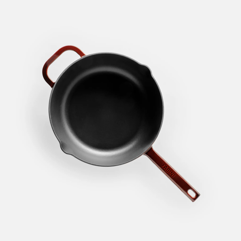 Hluboká pánev FABINI & Pohlreich, ø 26 cm - Smaltovaná litinová hluboká pánev, vínově červená