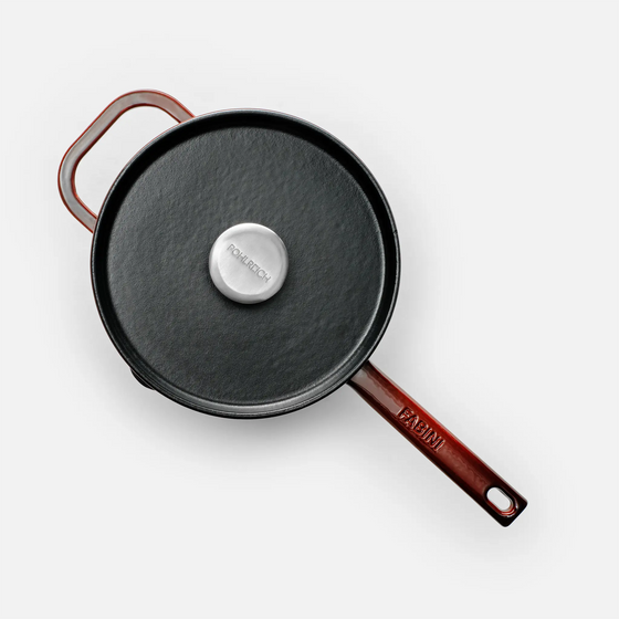 Rendlík FABINI & Pohlreich, ø 20 cm (2,5 l) - Smaltovaný litinový rendlík s nahřívací poklicí, vínově červený
