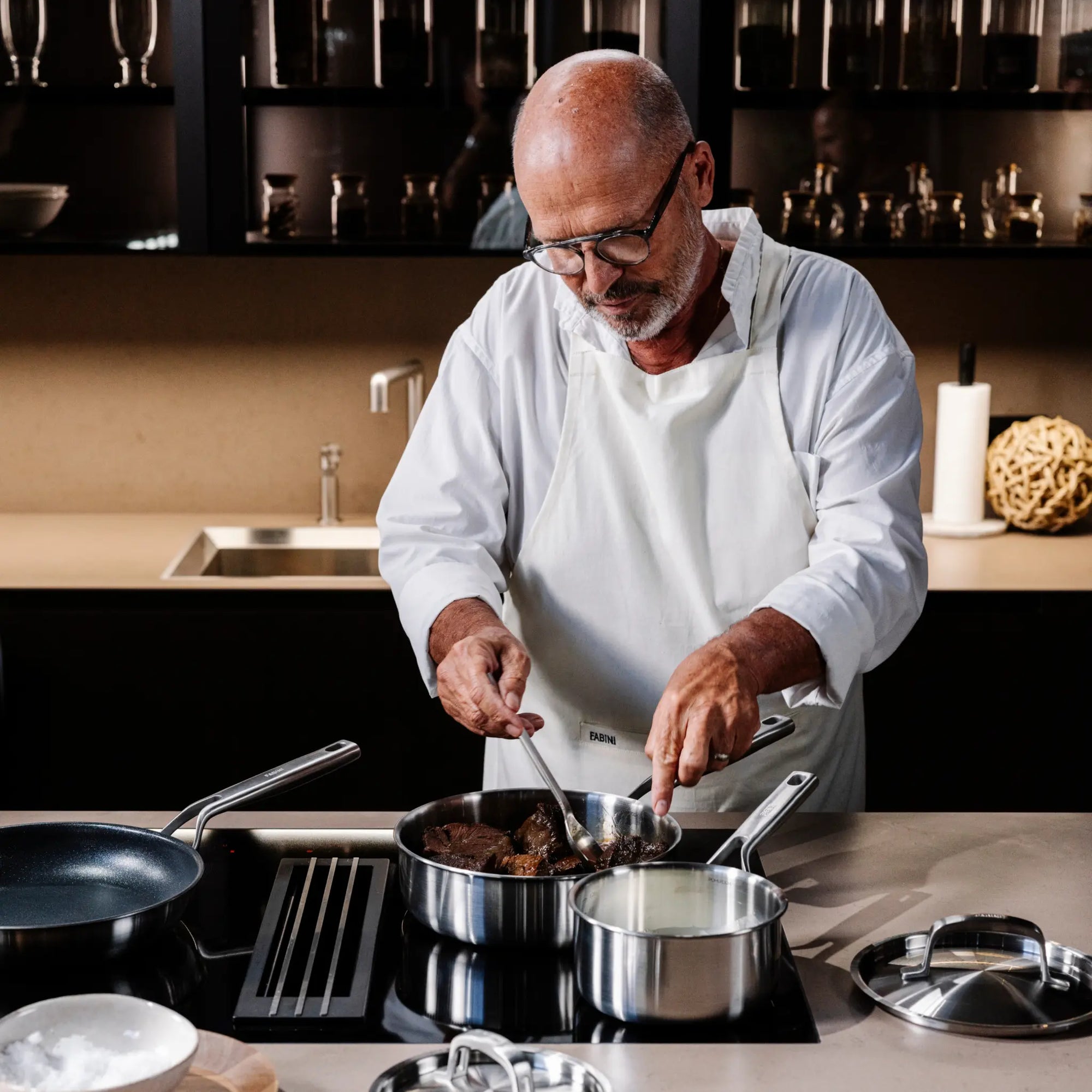 Rendlík FABINI & Pohlreich, ø 16 cm (1,2 l) - Nerezový beznýtový rendlík z pětivrstvé nerezové oceli s poklicí