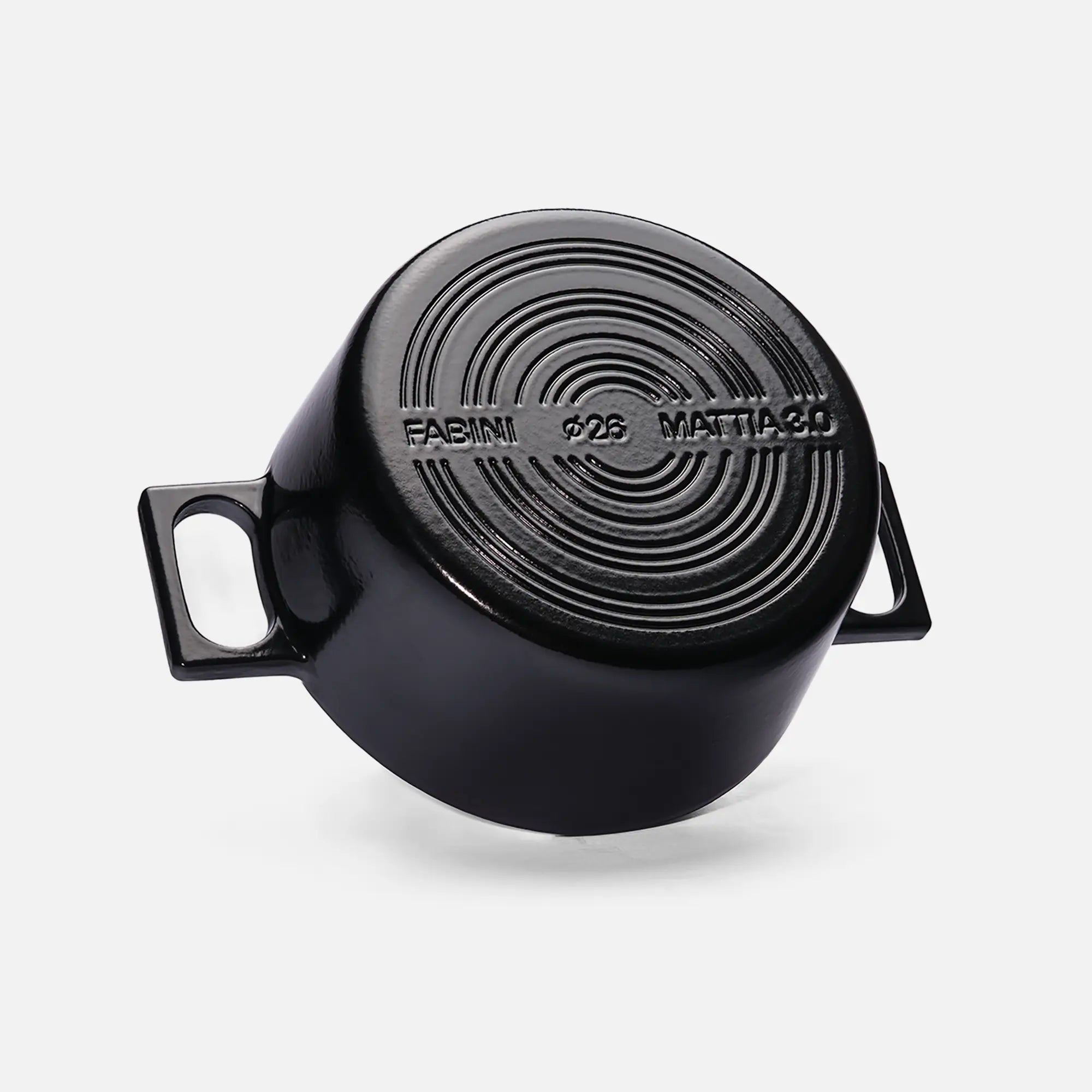 Kastrol Mattia 3.0 Standard, ø 26 cm (5,5 l) - Smaltovaný litinový kastrol s poklicí, lesklý černý