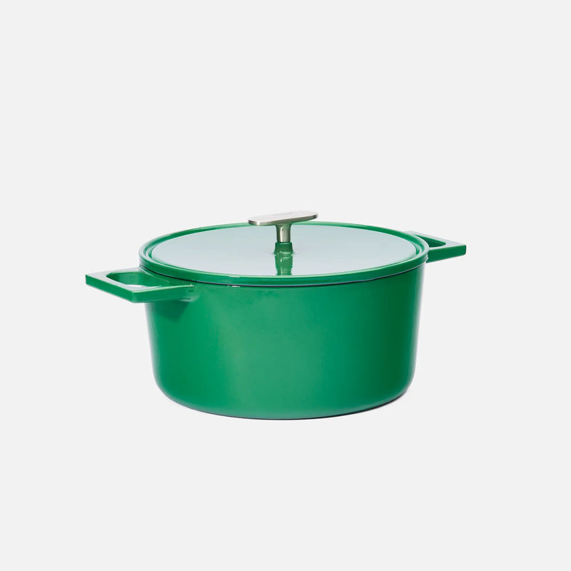 Kastrol Mattia 3.0 Standard, ø 26 cm (5,5 l) - Smaltovaný litinový kastrol s poklicí, lesklý zelený