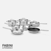 Profesionální sada nádobí FABINI & Pohlreich, 12 dílů - Nerezové beznýtové nádobí z pětivrstvé nerezové oceli