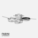 Základní sada nádobí FABINI & Pohlreich, 7 dílů - Nerezové beznýtové nádobí z pětivrstvé nerezové oceli